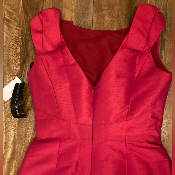 NWT Alfred Sung cherry red (sangria) cocktail dress, size 8 production sample - Picture 5 of 6